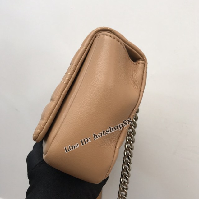 Burberry專櫃新款羊皮小號TB蘿拉包 巴寶莉絎縫品牌格紋鏈條單肩挎背女包 yxb1541
